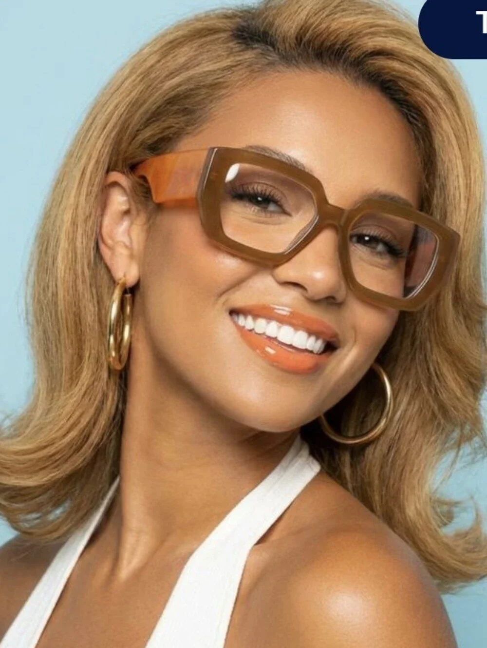Geometric Oversized Sunglasses in Amber